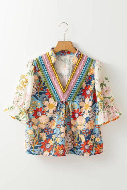 Crochet Boho Floral Blouse