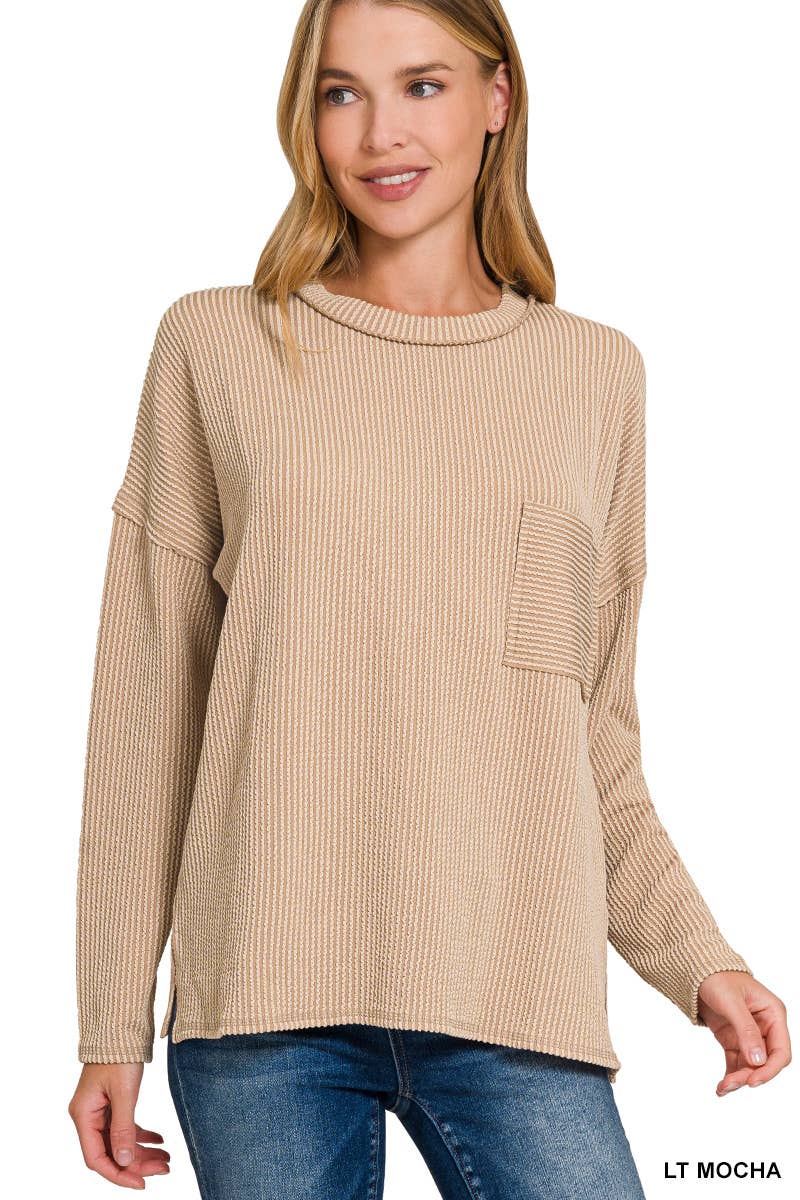 Corded Rib Long Sleeve