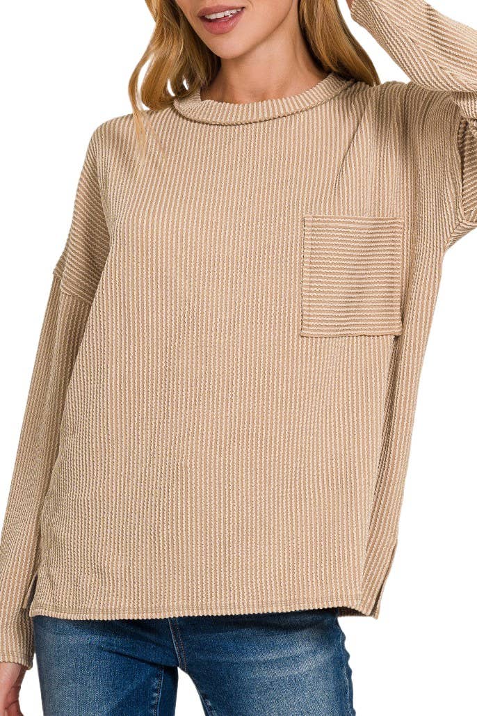 Corded Rib Long Sleeve
