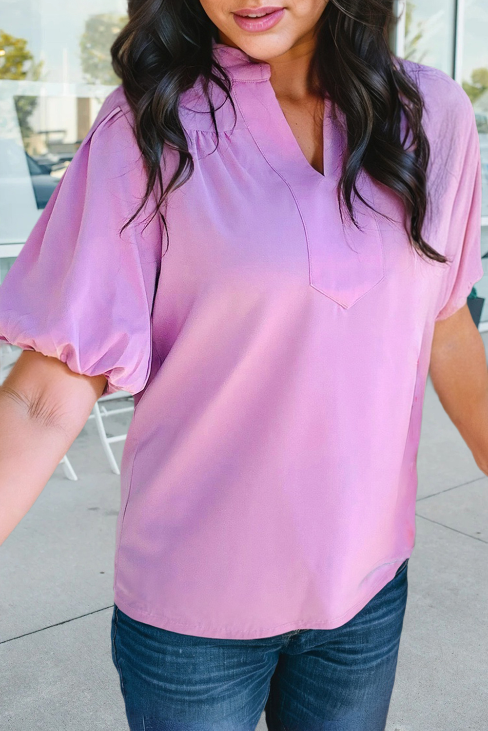 V Neck Summer Blouse