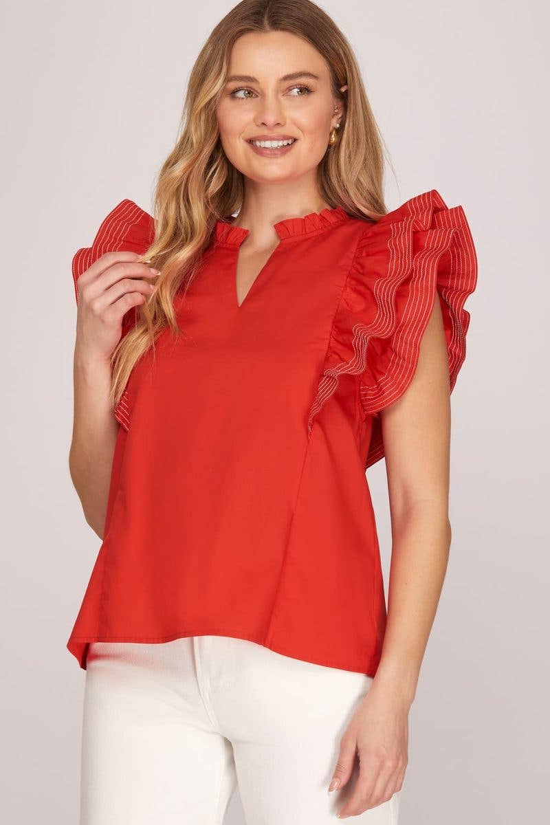 Ruffle Sleeve Top