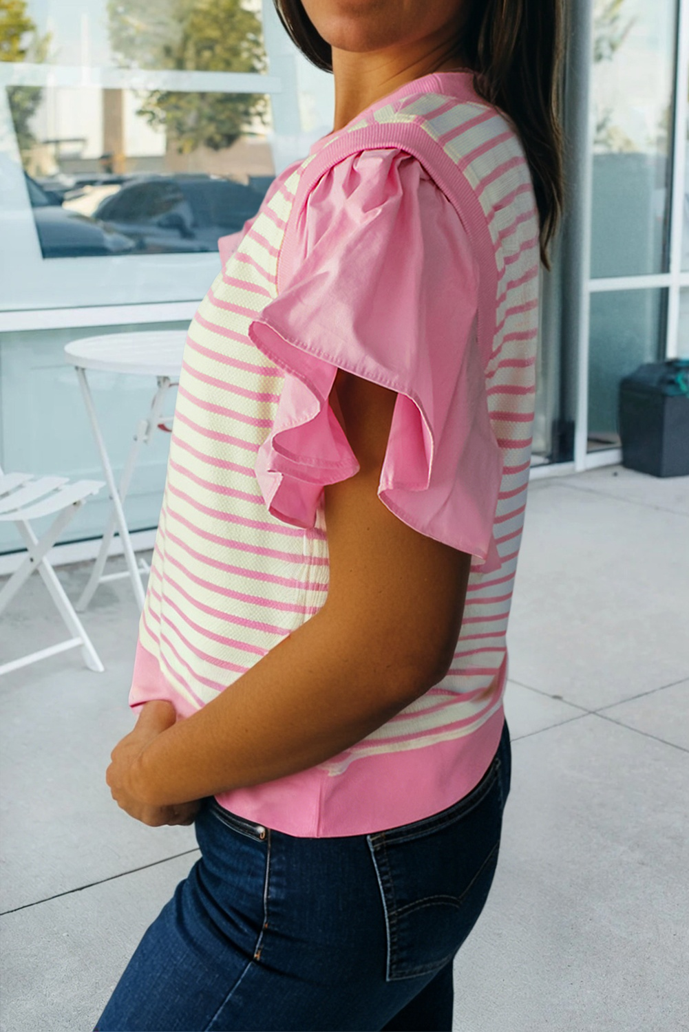 Stripe Ruffled Blouse