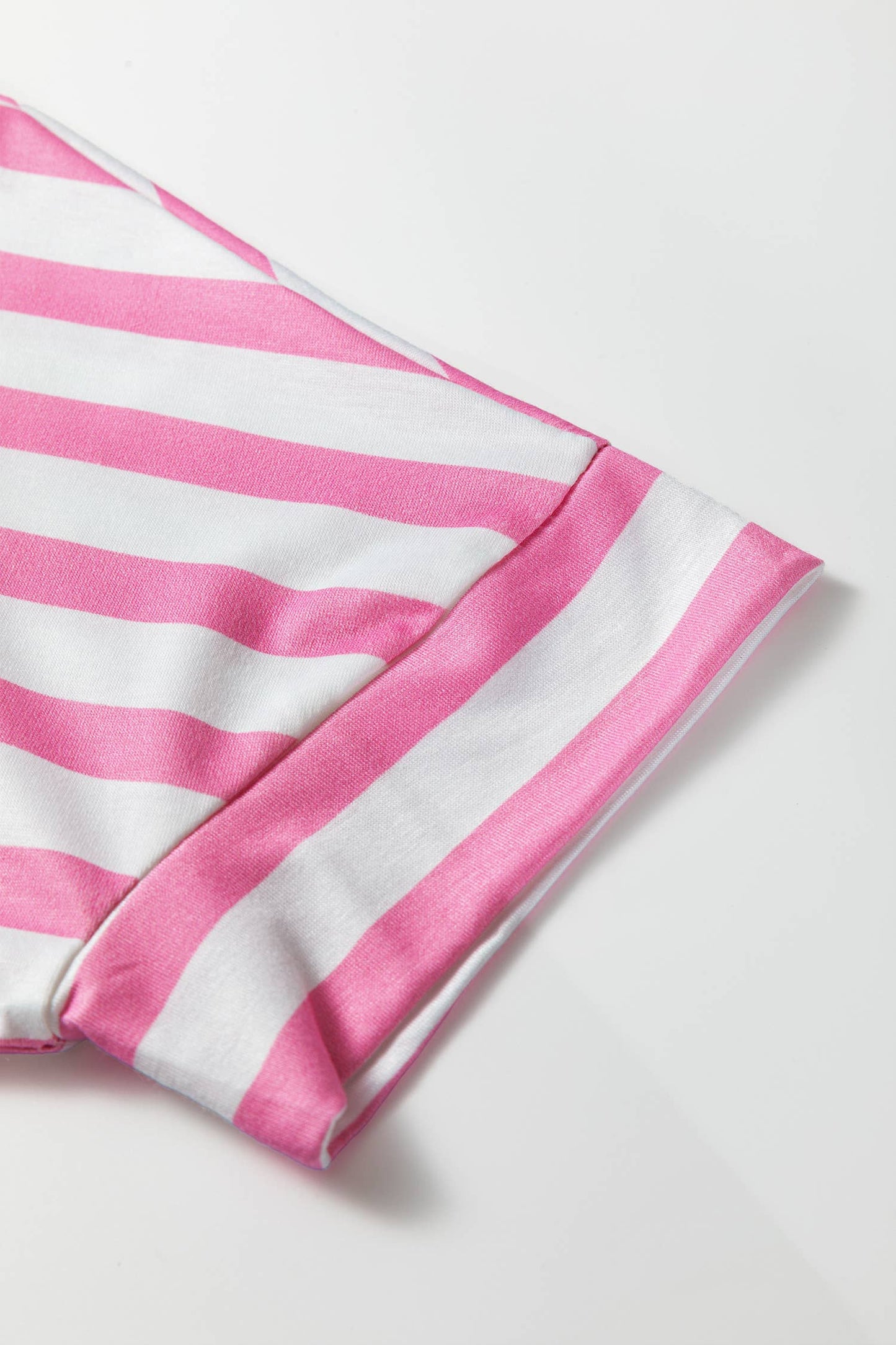 Pink Stripe V Neck