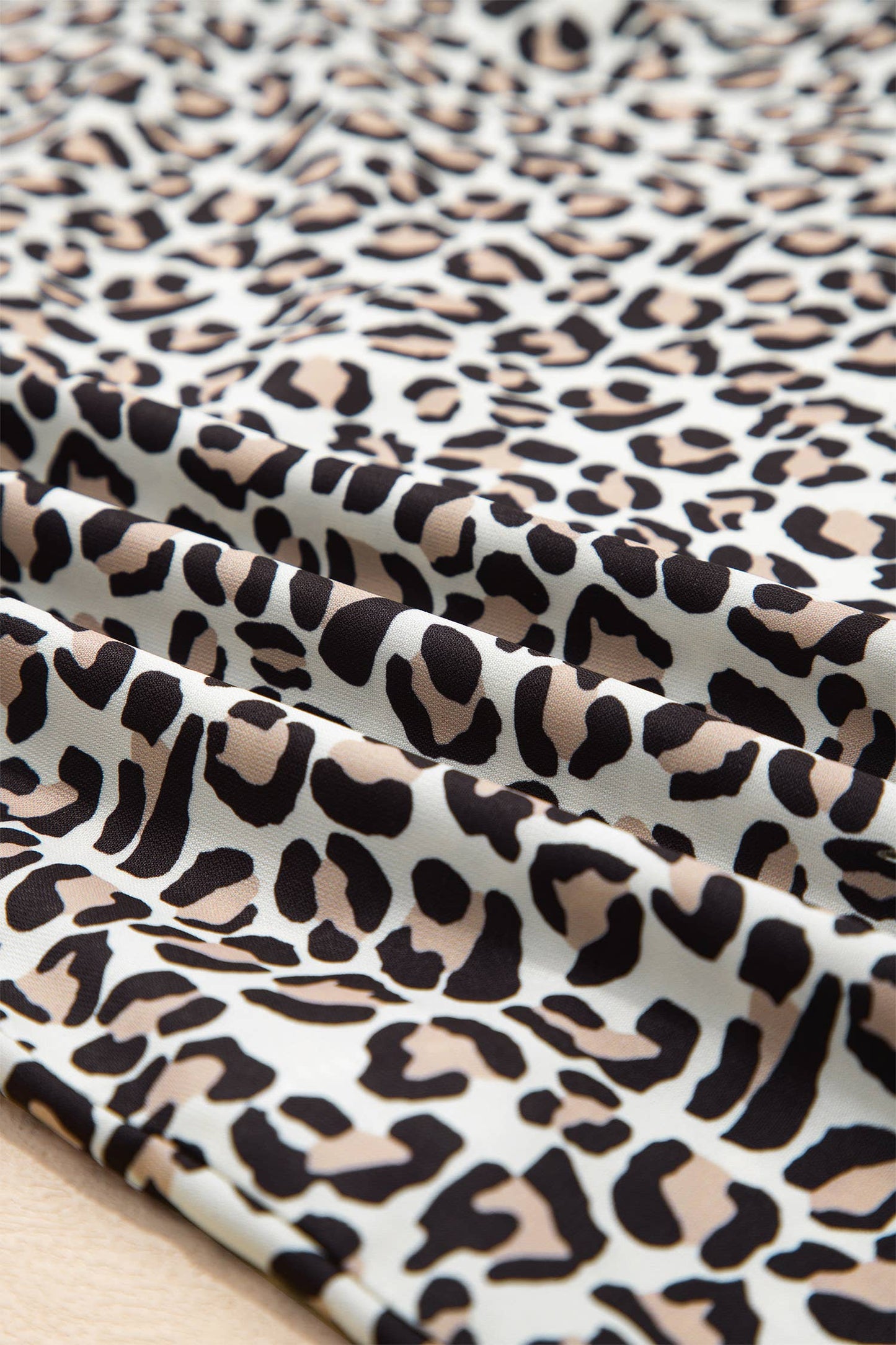 Leopard Ruffled Trim Blouse