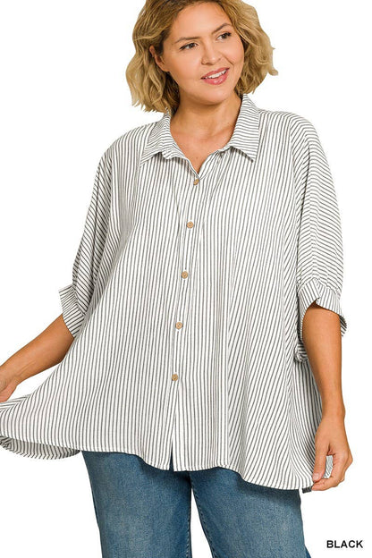 Stripe Button Down Top