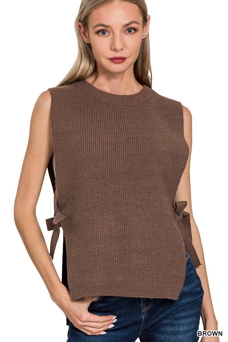 Side Tie Sweater Vest