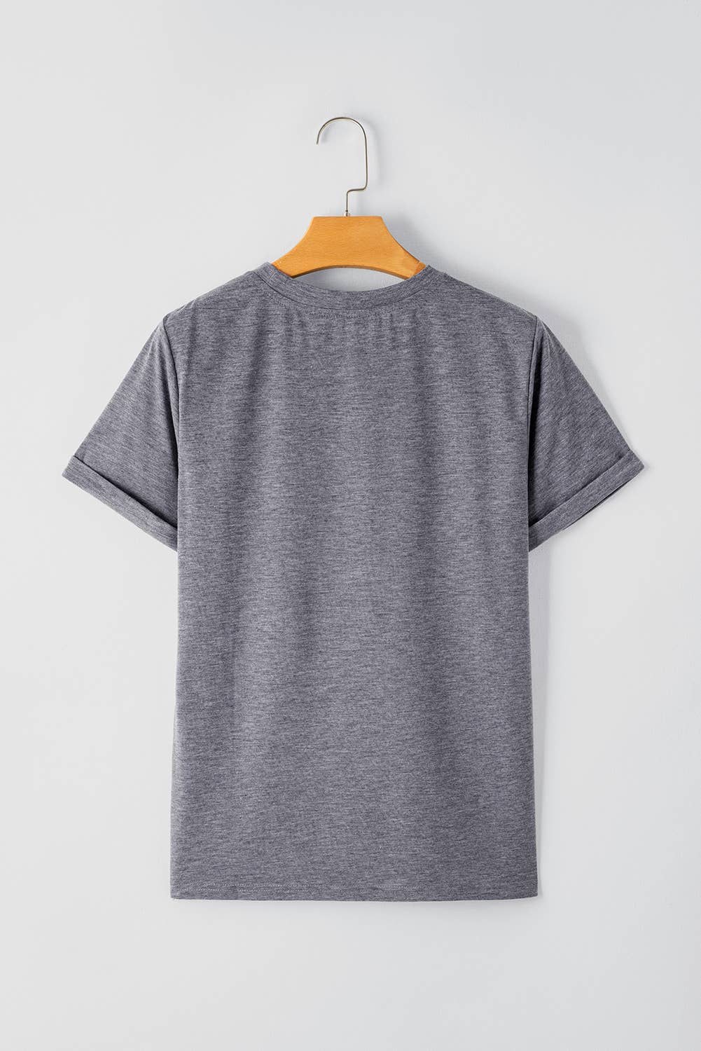 Multicolor Casual Plain Crew Neck Short Sleeve Tee