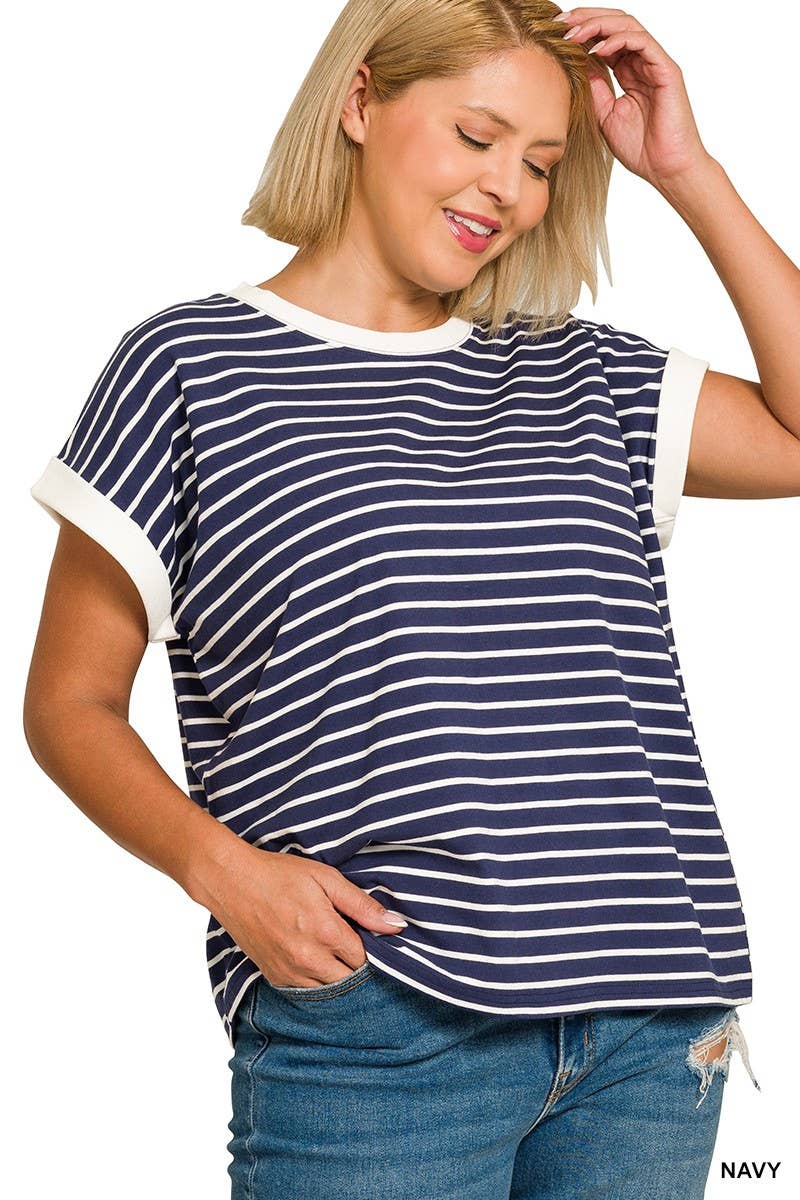 Striped Navy Top