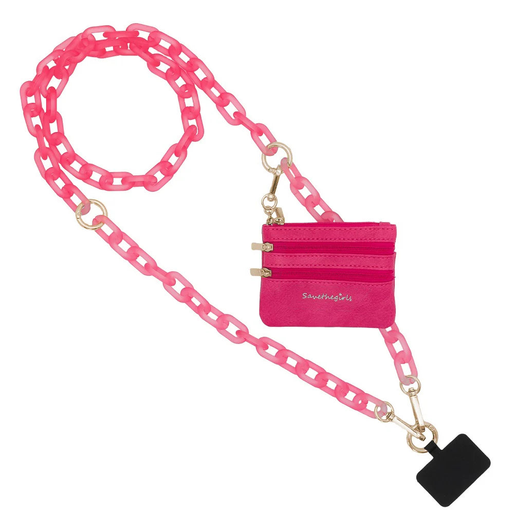 Hot Pink Clip & Go Ice Chain with Pouch