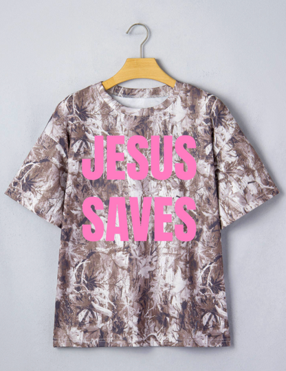 Jesus Saves Camouflage Tee