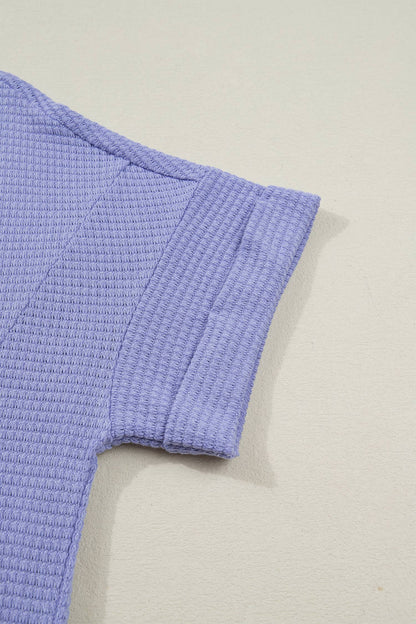 Waffle Knit Short Sleeve Top