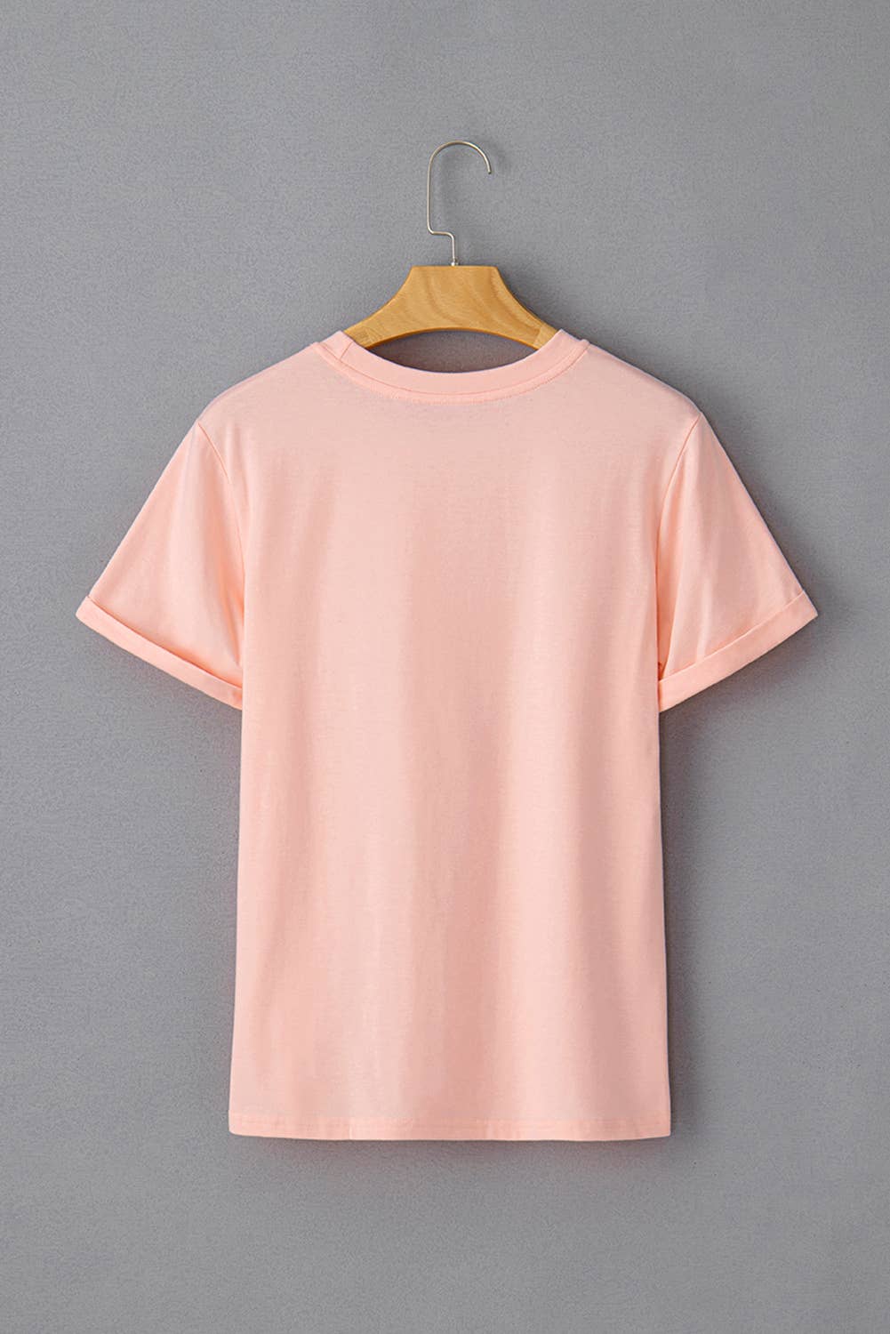 Multicolor Casual Plain Crew Neck Short Sleeve Tee