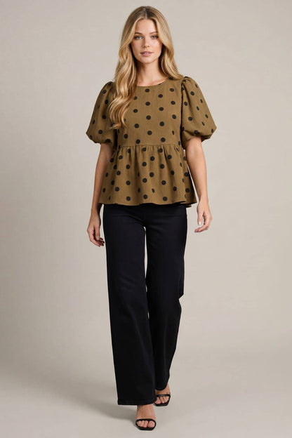Polkadot Woven Top