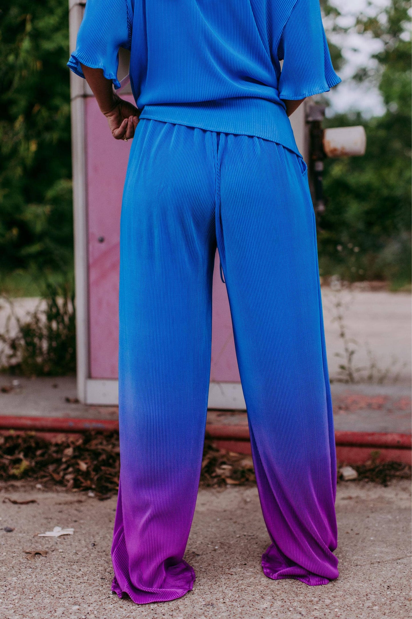 Gradient Color Press Pleated Sets