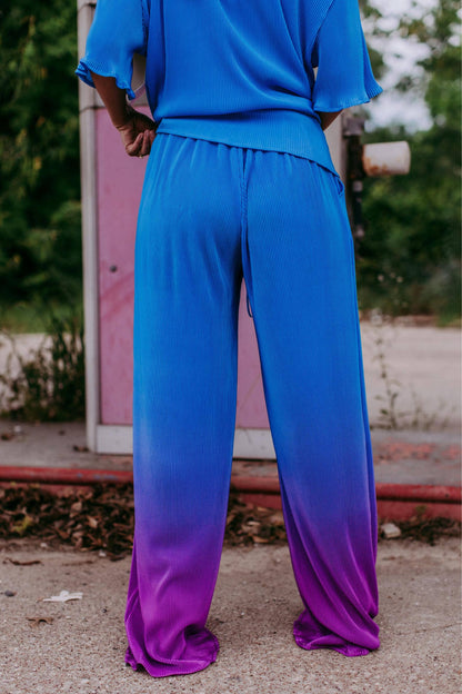 Gradient Color Press Pleated Sets