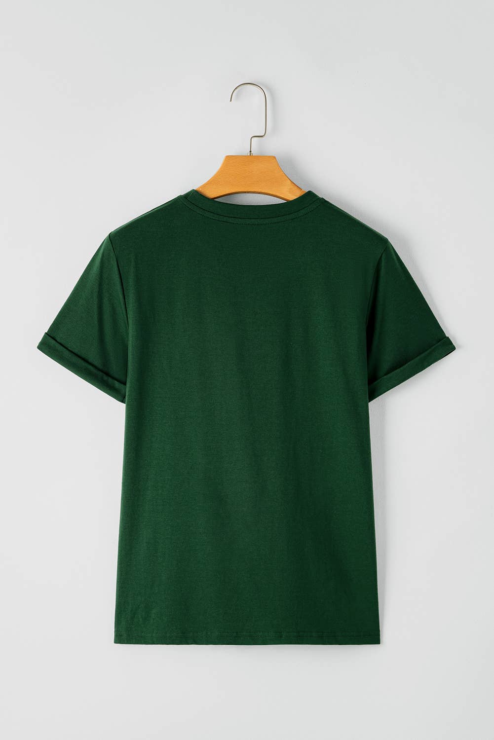 Multicolor Casual Plain Crew Neck Short Sleeve Tee