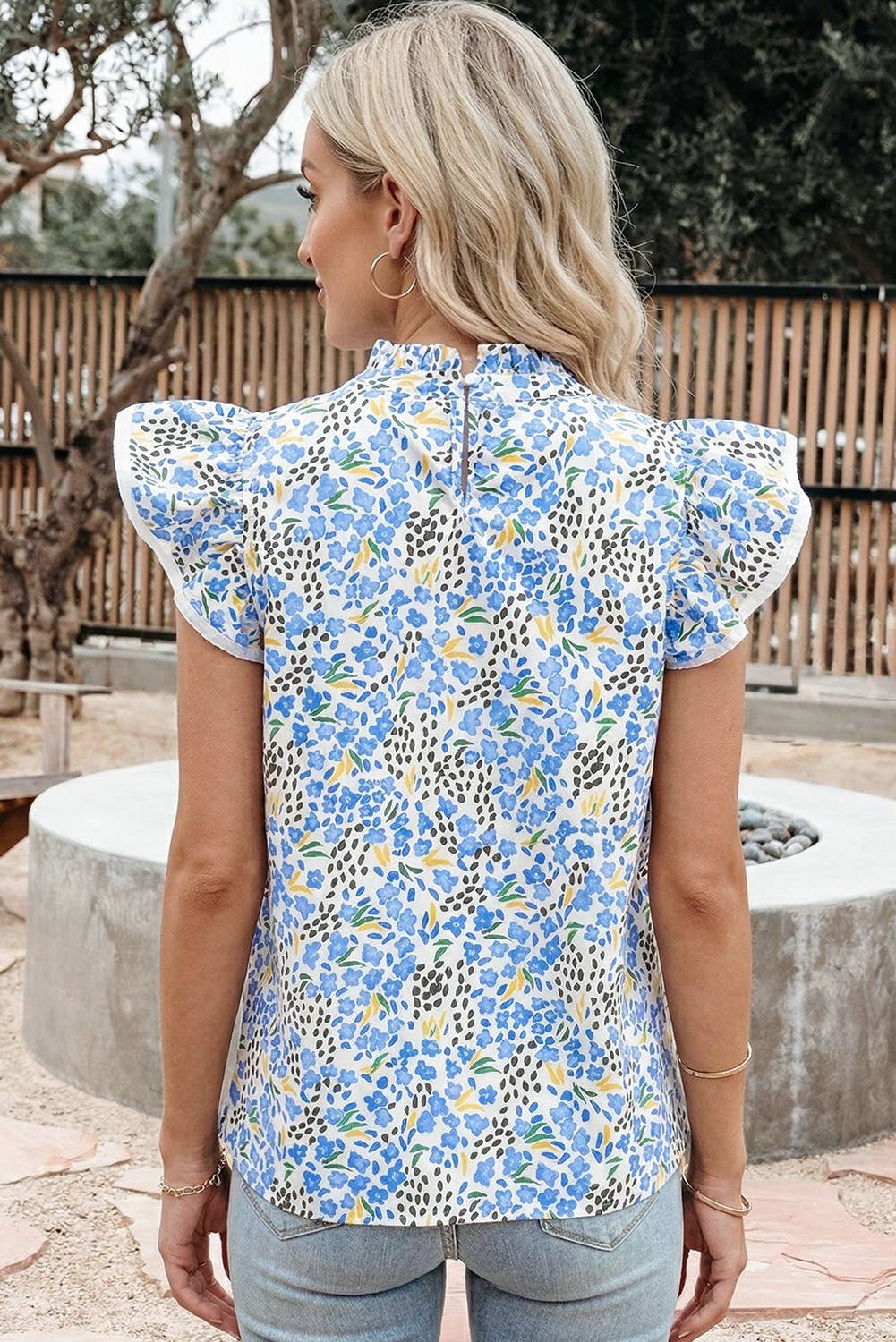 Abstract High Neck Top