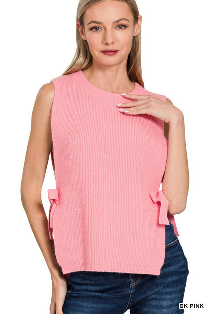 Side Tie Sweater Vest