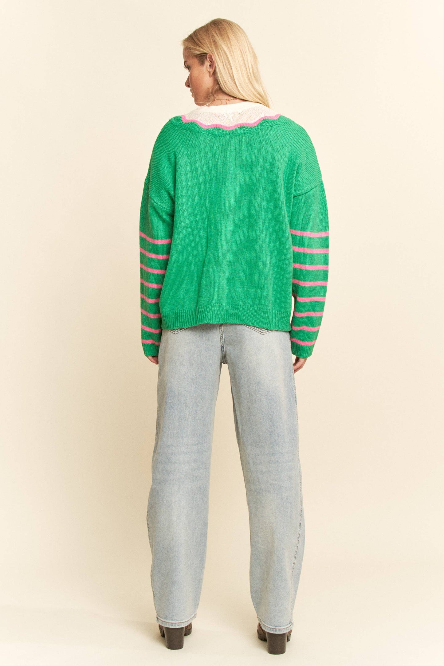 SEQUIN NUTCRACKER PATCH BOW DETAL SWEATER TOP