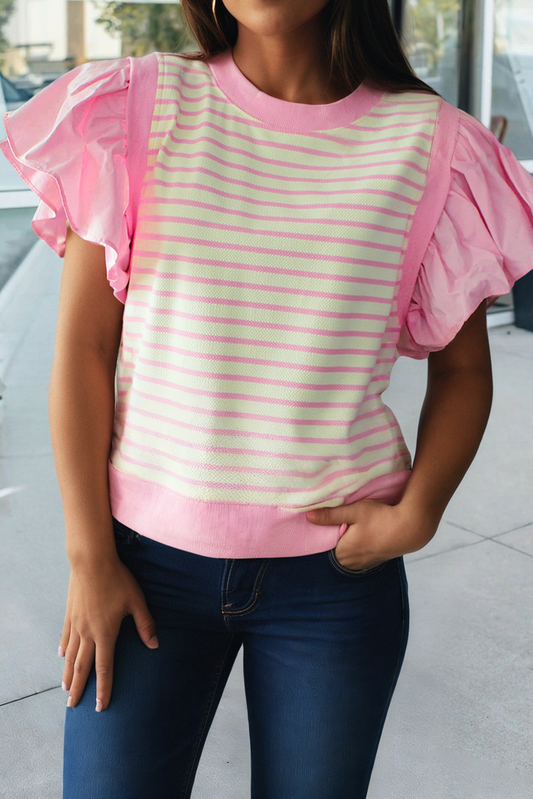 Stripe Ruffled Blouse