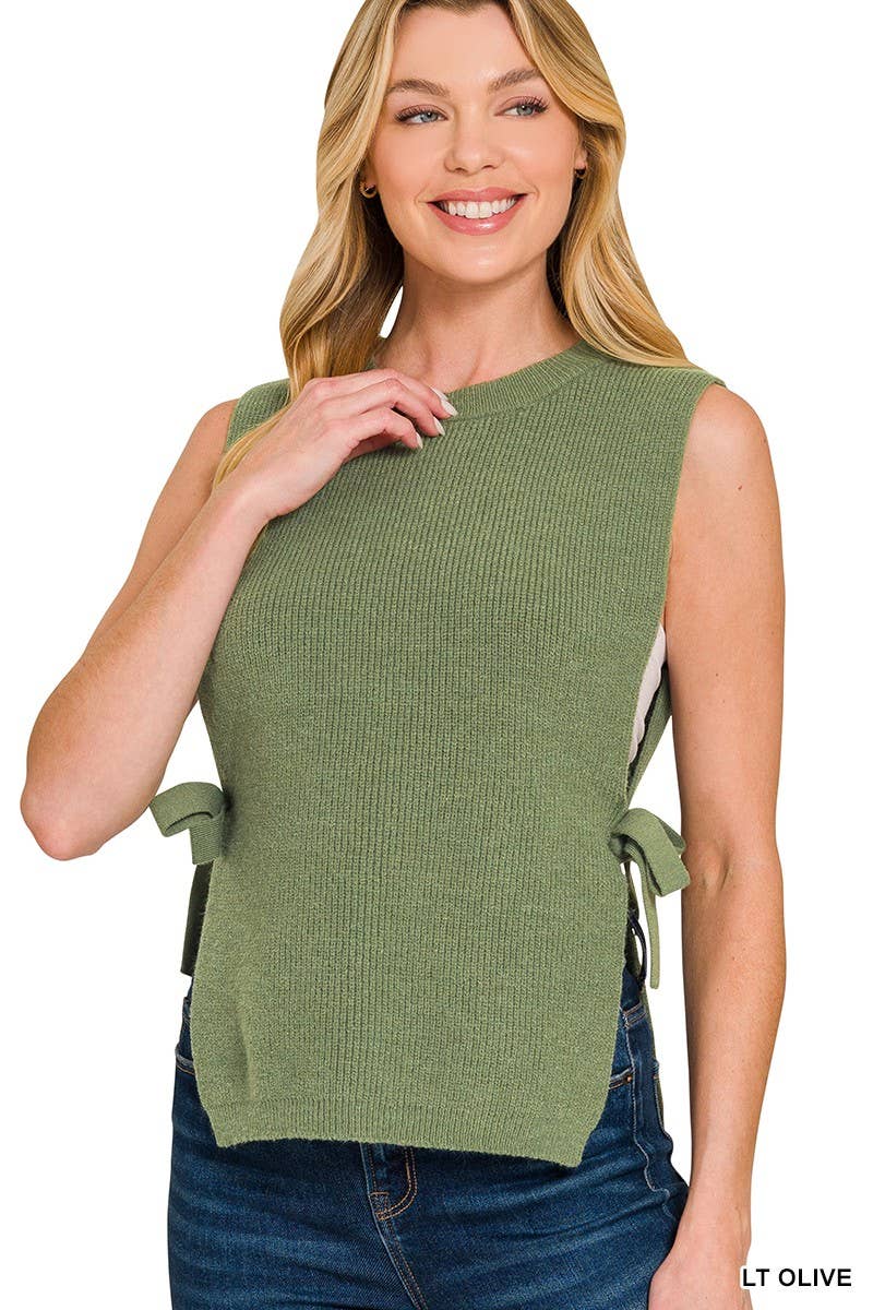 Side Tie Sweater Vest