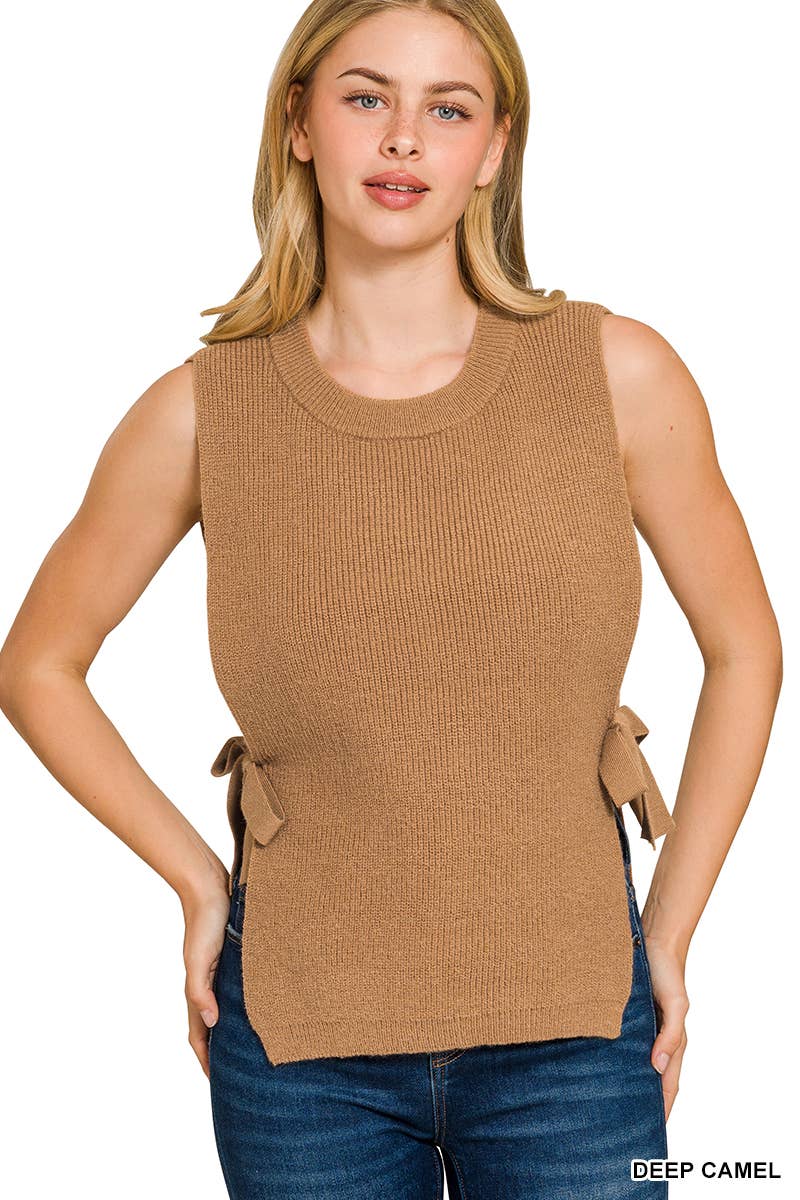 Side Tie Sweater Vest