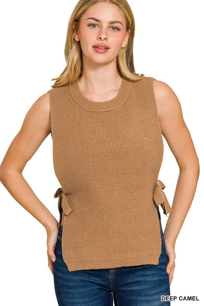 Side Tie Sweater Vest