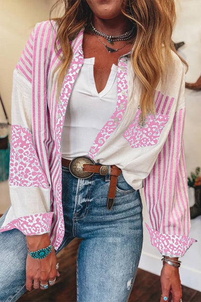 Leopard Patchwork Button-up