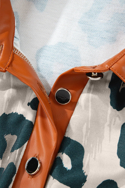 Leopard Collared Blouse