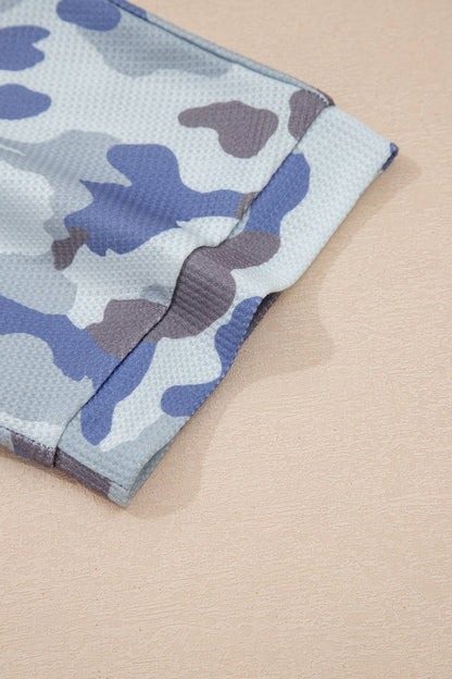 Camo Print Short Sleeve Top