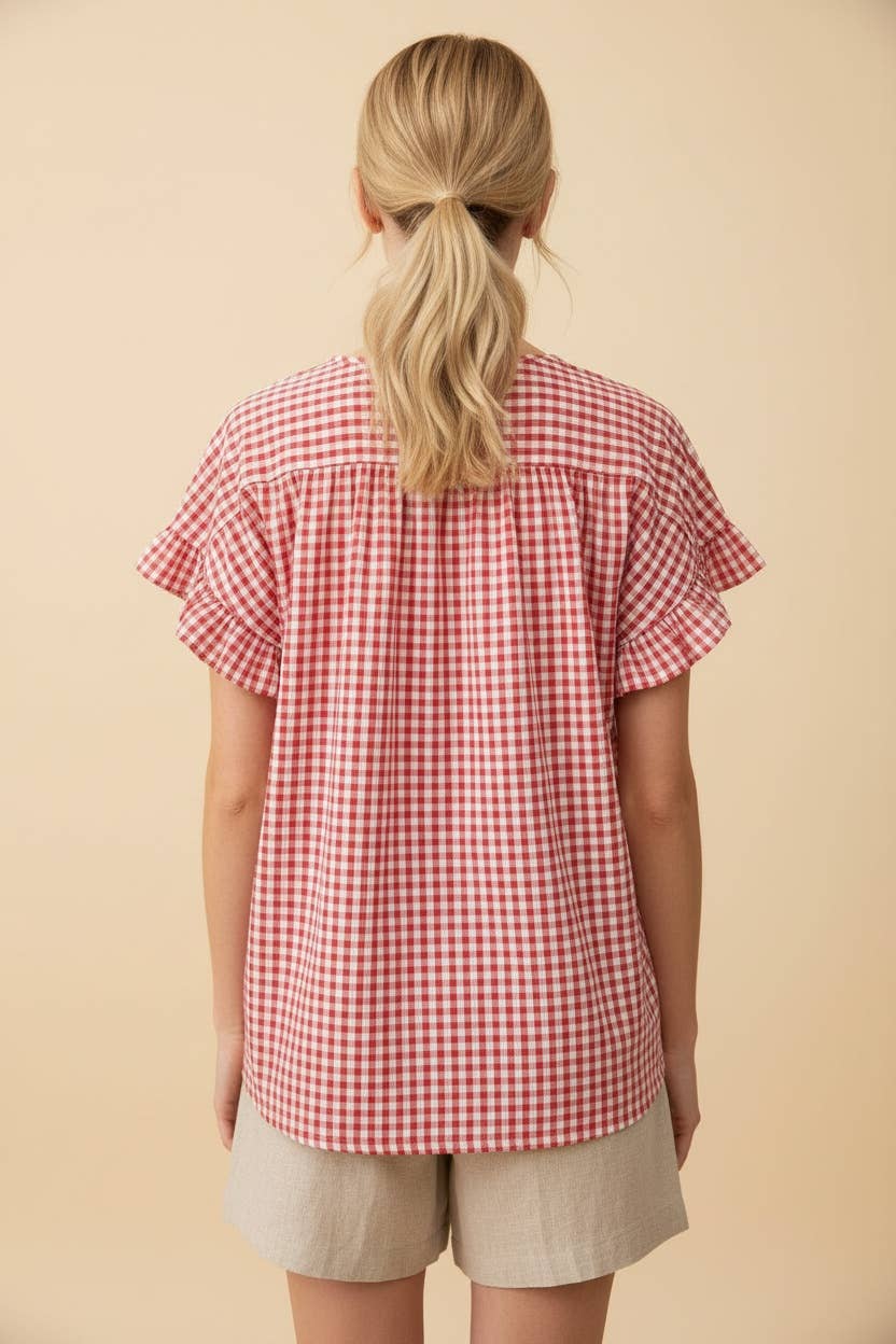 Pink Checkered Top