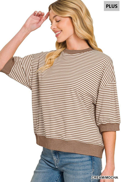 Striped Contrast Top