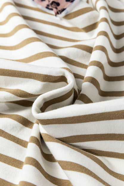 Stripe Leopard Patchwork Shirt