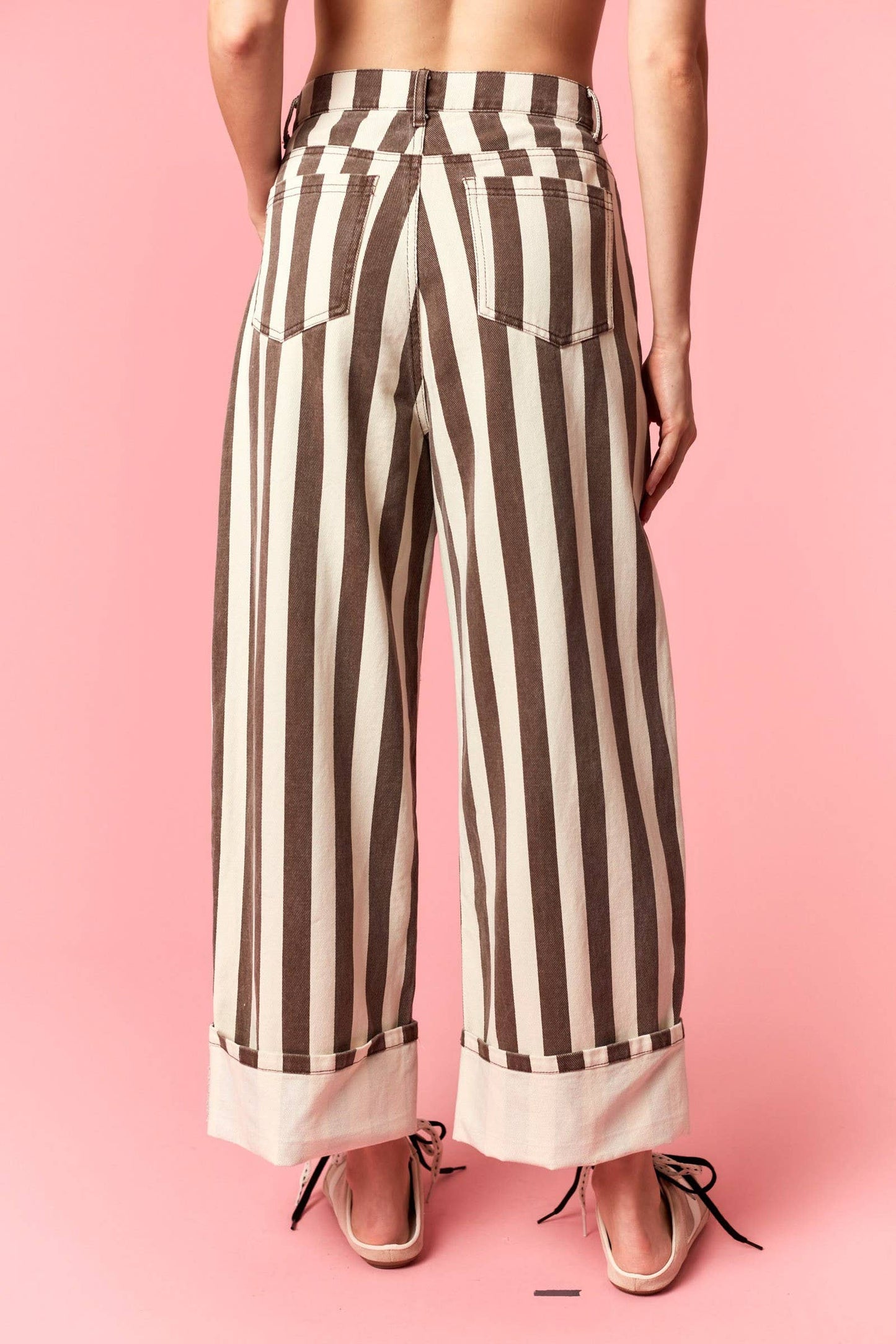 Stripe Barrel Printed Jeans