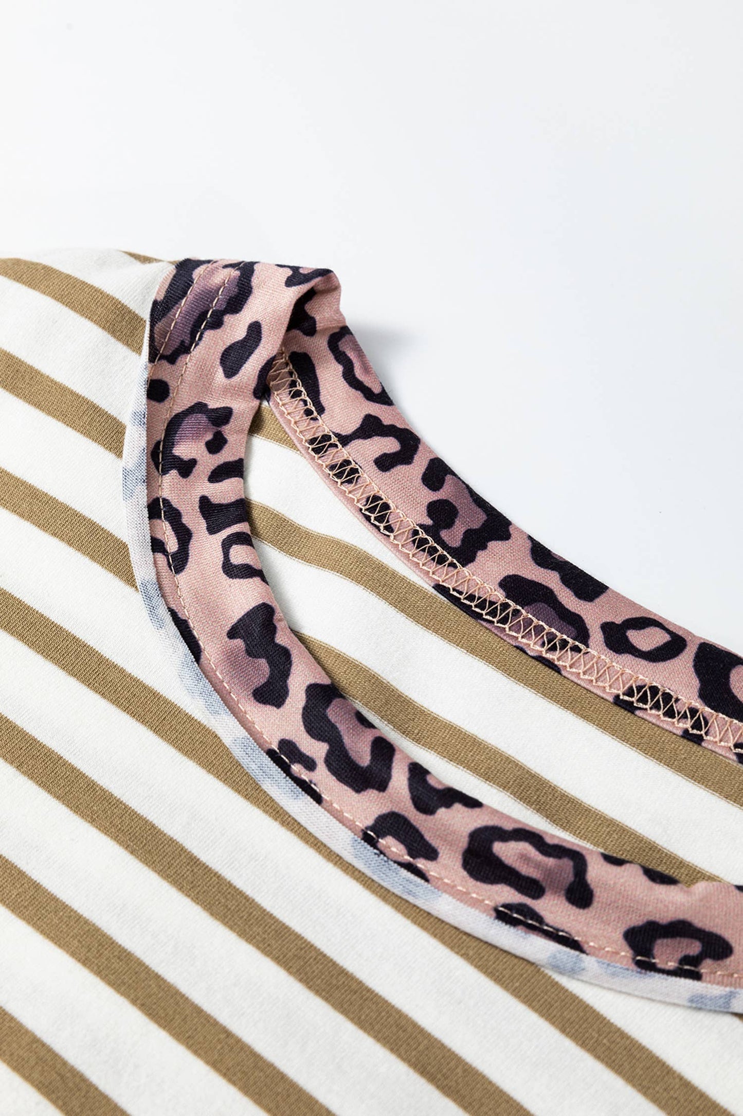 Stripe Leopard Patchwork Shirt