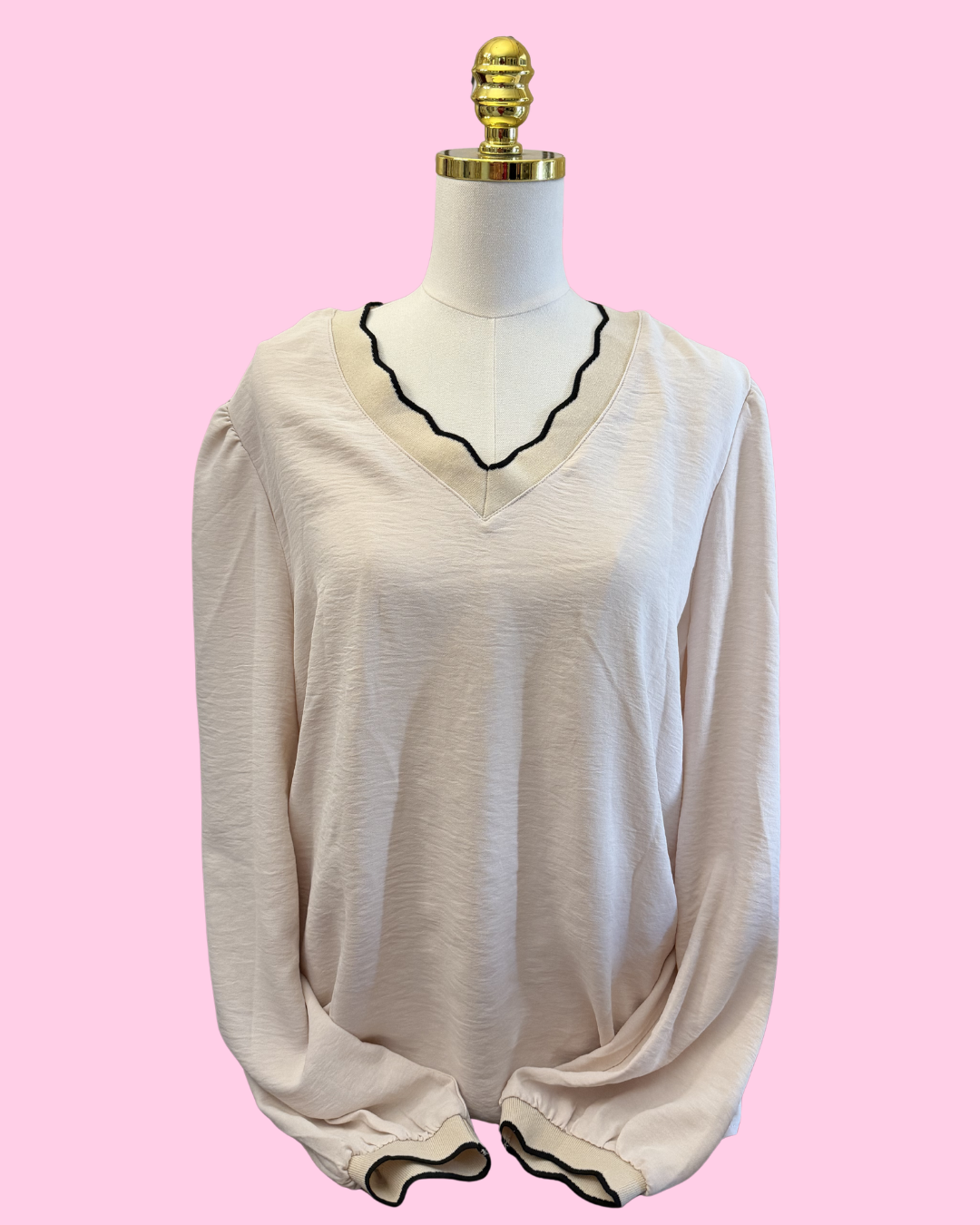Scallop Trim Long Sleeve