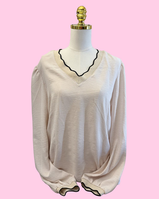 Scallop Trim Long Sleeve