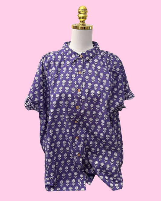 Purple Floral Blouse