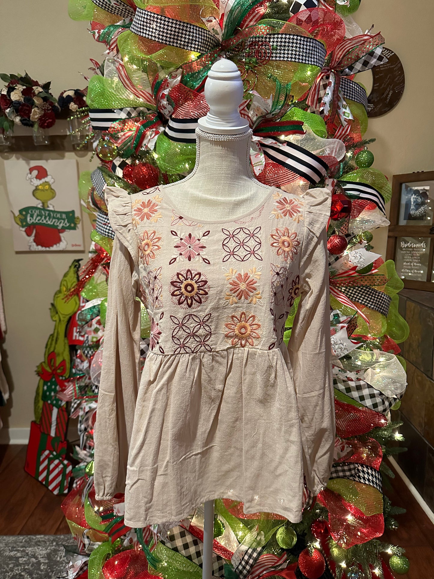 Beige Floral Baby Doll Top - Updated
