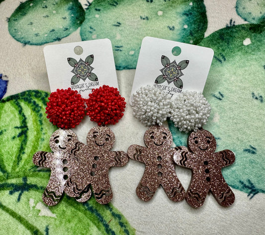 Gingerbread Acrylic Earrings