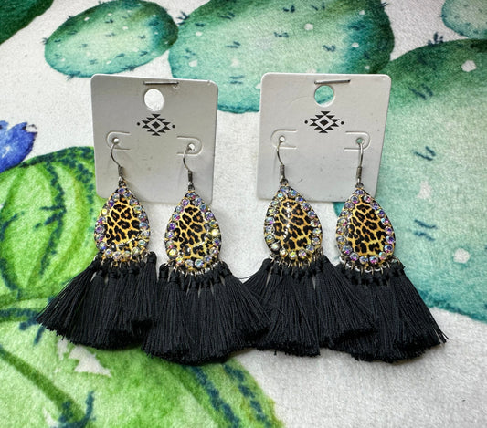 Leopard Tassel Earrings - UD