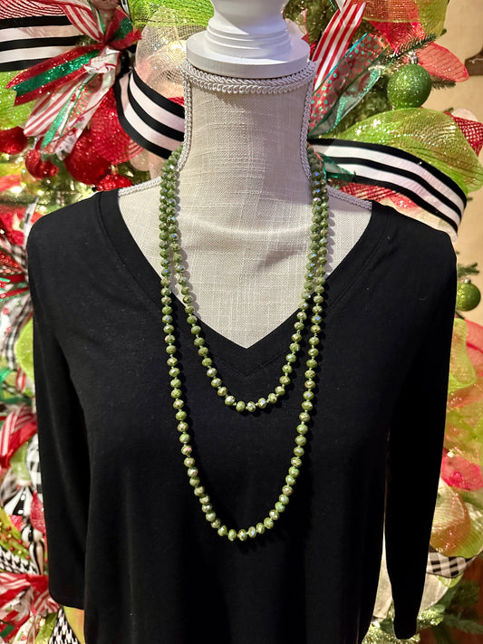 Olive Beaded Necklace